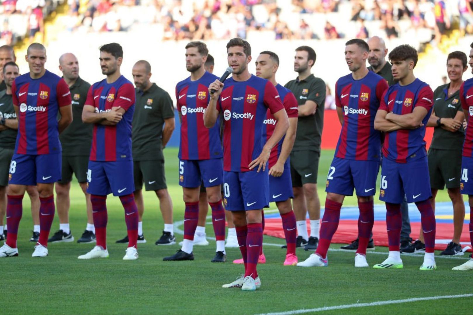 Barcelona players ahead of Jhon Gamper trophy match