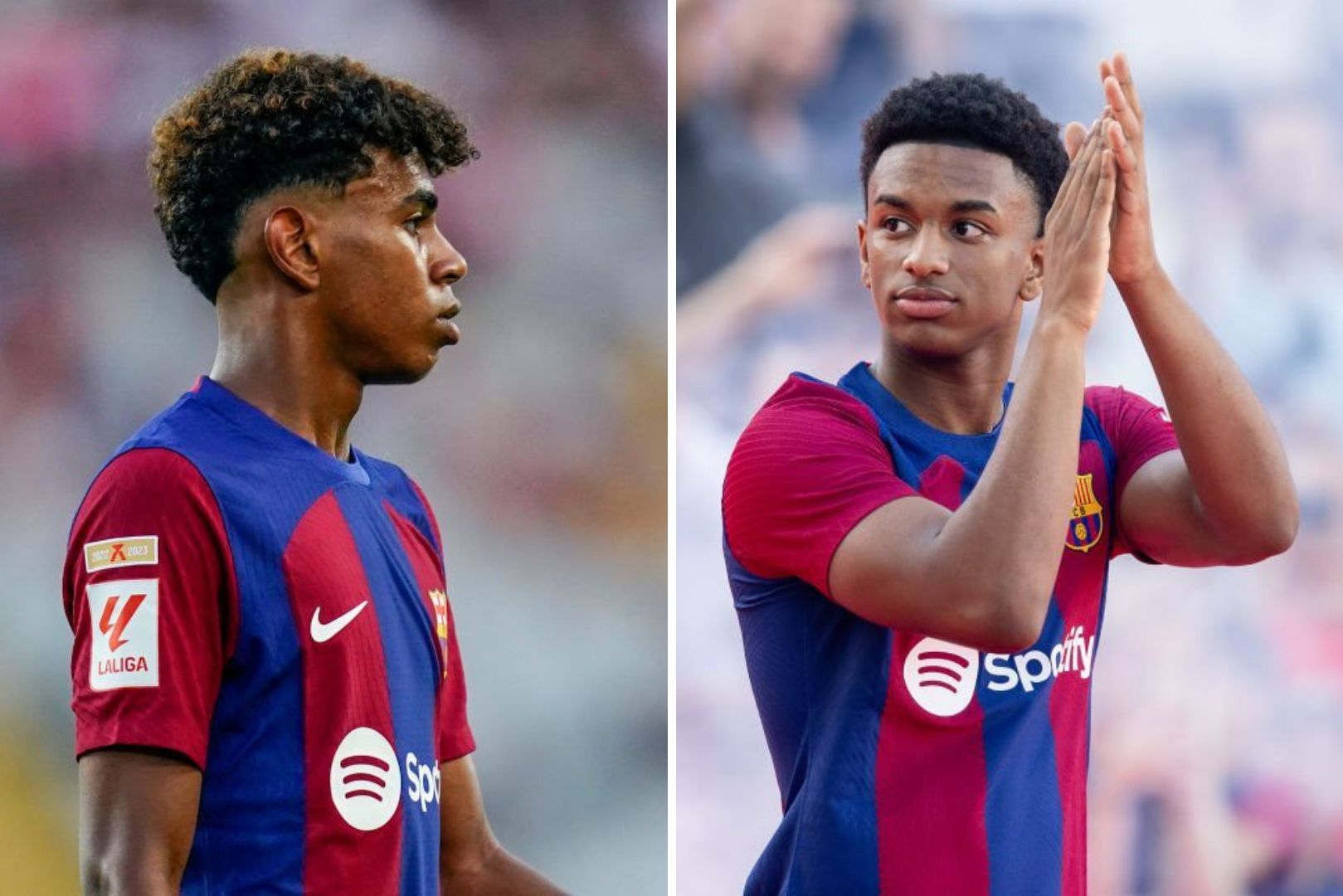 Barcelona youngsters Lamine Yamal and Alejandro Balde