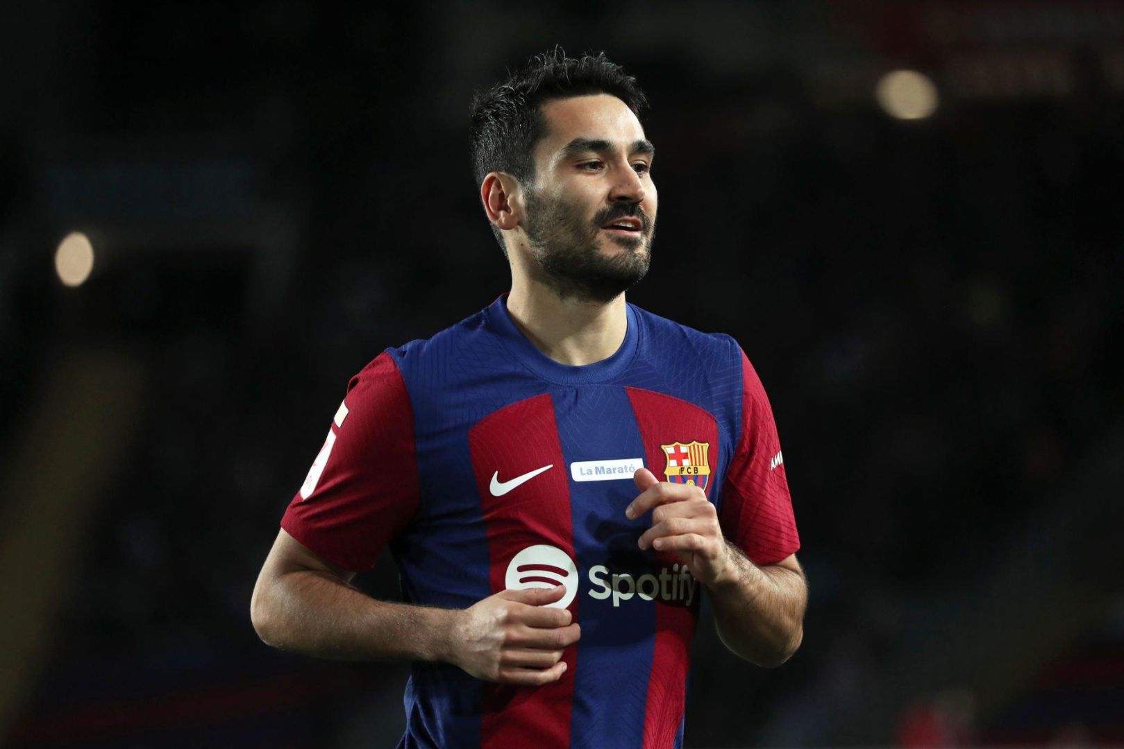 Ilkay Gundogan is playing in the match between FC Barcelona and Girona FC for week 16 of LaLiga EA Sports at the Olympic Stadium Lluis Companys in Barcelona, Spain, on December 10, 2023.