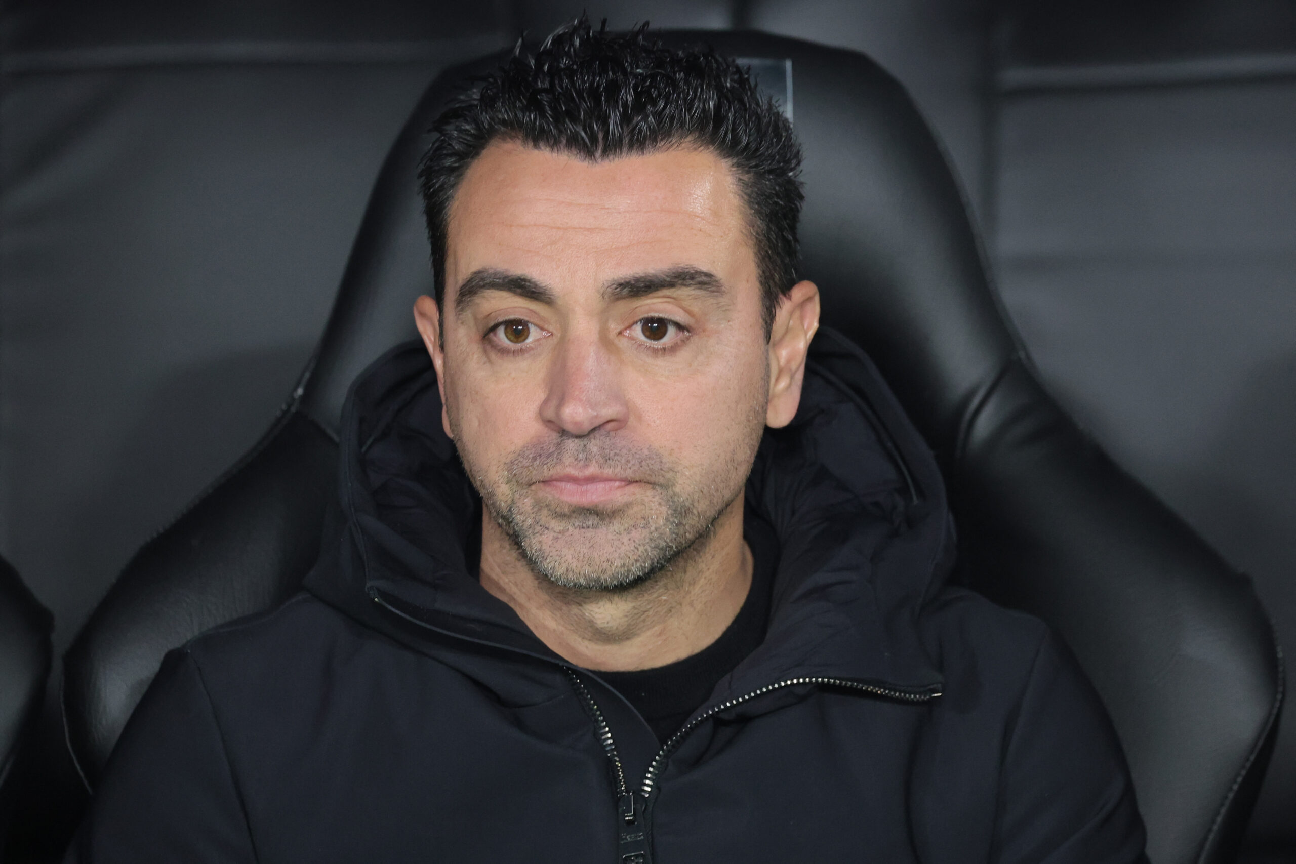 Barcelona's Spanish coach Xavi looks on during the Spanish Super Cup final football match between Real Madrid and Barcelona at the Al-Awwal Park Stadium in Riyadh, on January 14, 2024.