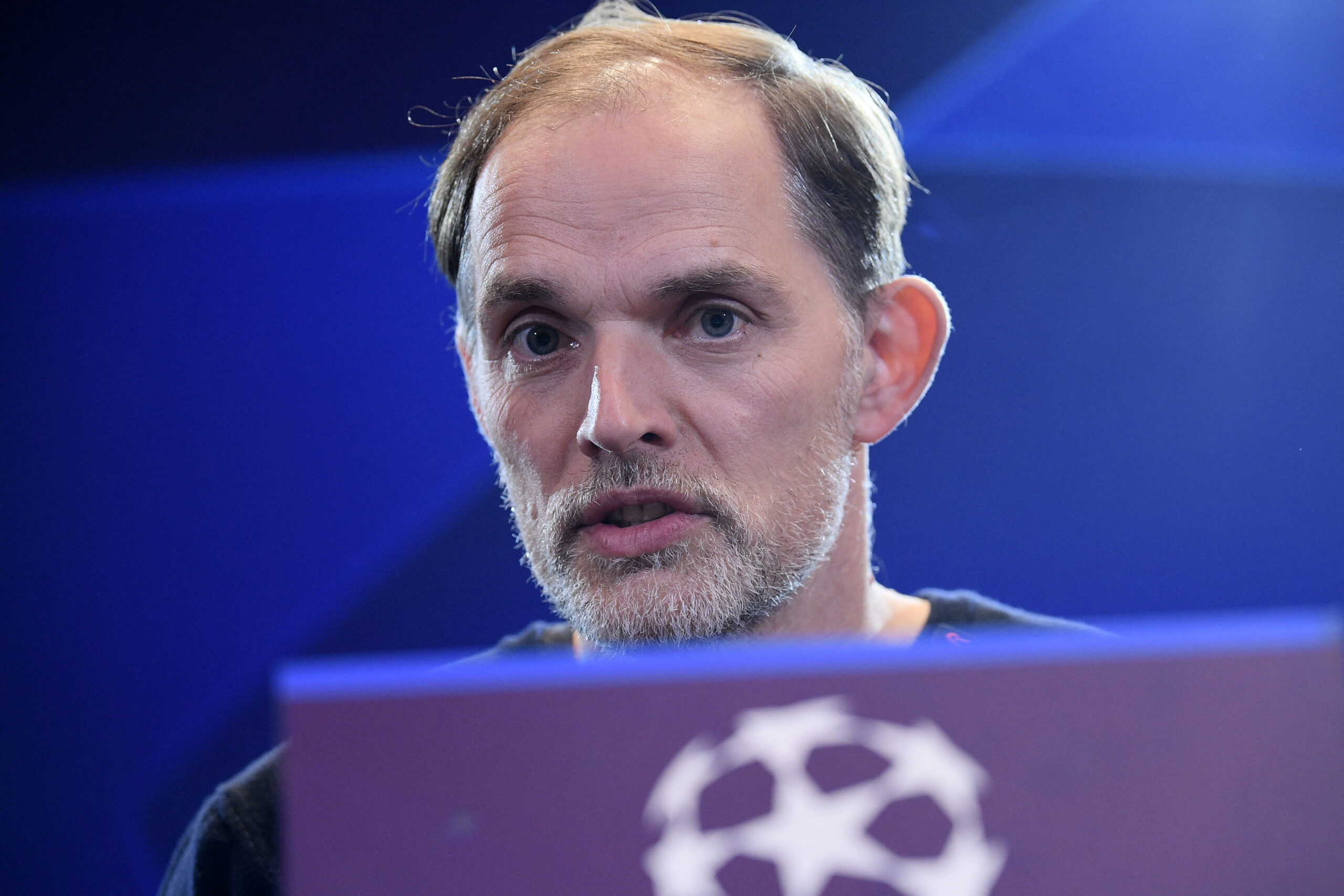 Bayern Munich's German Head Coach Thomas Tuchel attends a press conference on the eve of the UEFA Champions League last 16 first Leg football match between Lazio and Bayern Munich, on February 13, 2024 in Rome.