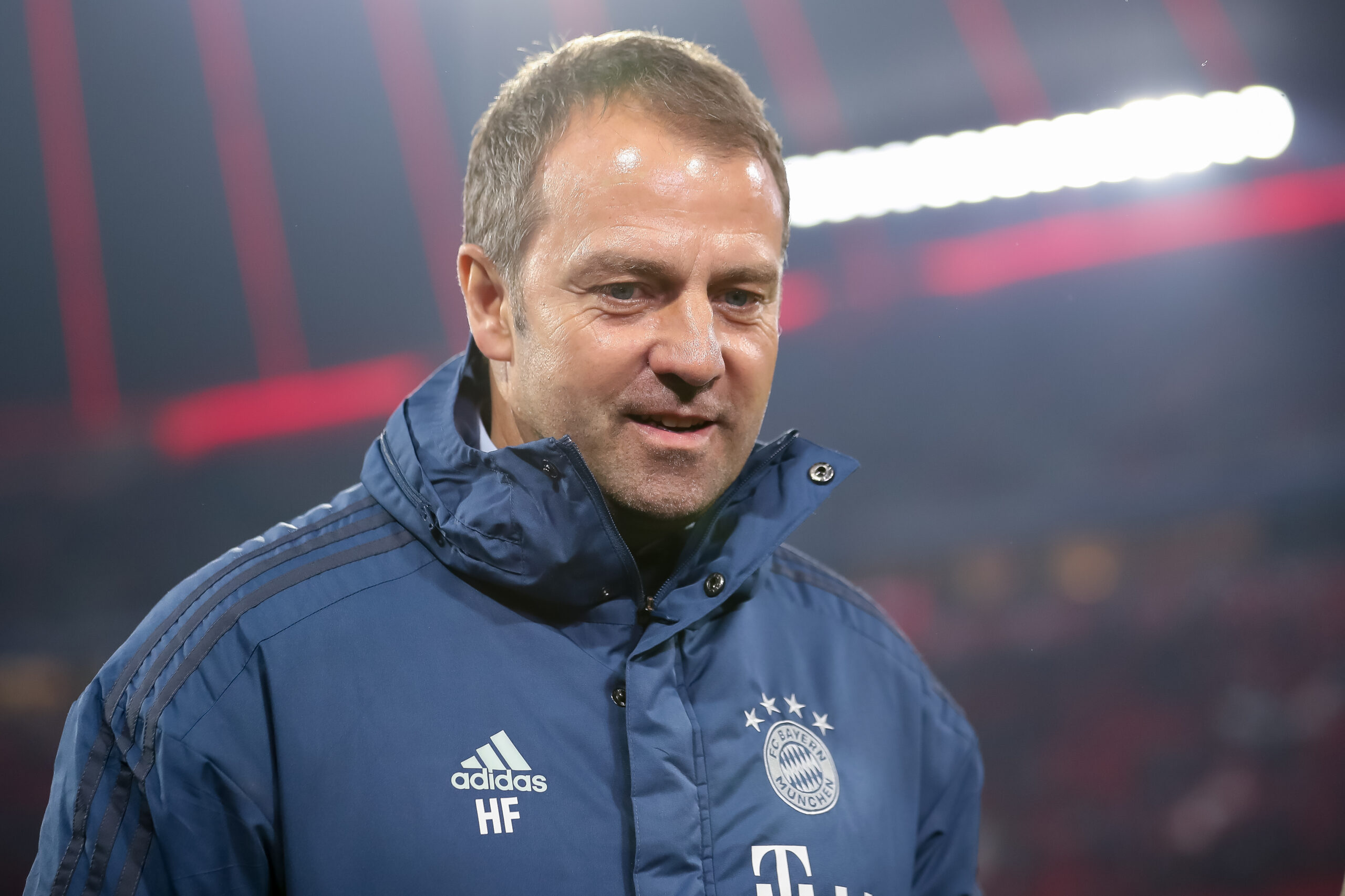 MUNICH, GERMANY - JANUARY 25: Hansi Flick, Head Coach of FC Bayern Muenchen looks on prior to the Bundesliga match between FC Bayern Muenchen and FC Schalke 04 at Allianz Arena on January 25, 2020 in Munich, Germany.